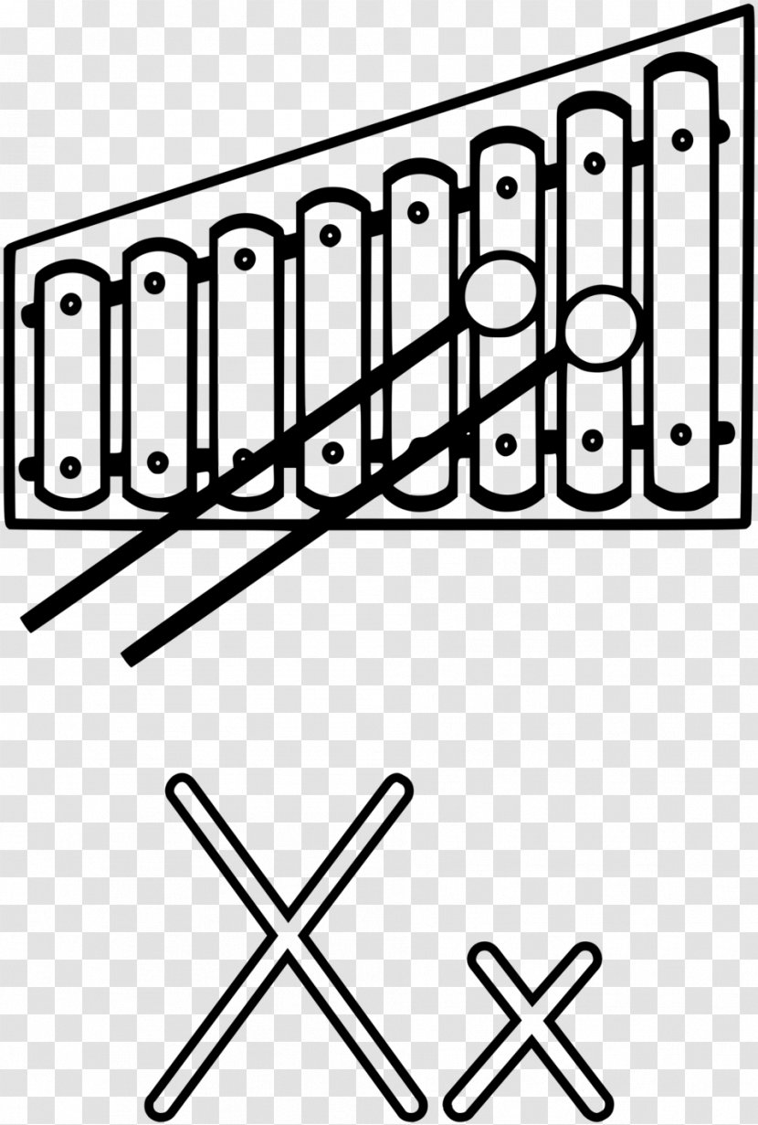 Xylophone Black And White Clip Art - Heart - Xylaphone Transparent PNG