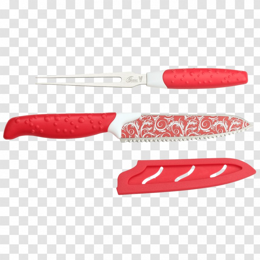 Knife Kitchen Knives Magic Cut Messer-Set 2tlg Genius Chef & Universal-Messer - Fleischgabel Transparent PNG