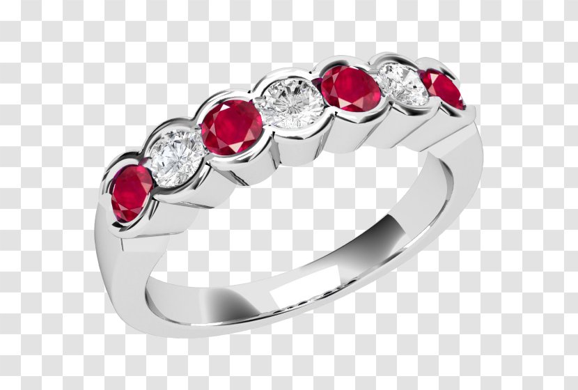 Ruby Eternity Ring Wedding Diamond Cut - Ceremony Supply - Rings Transparent PNG