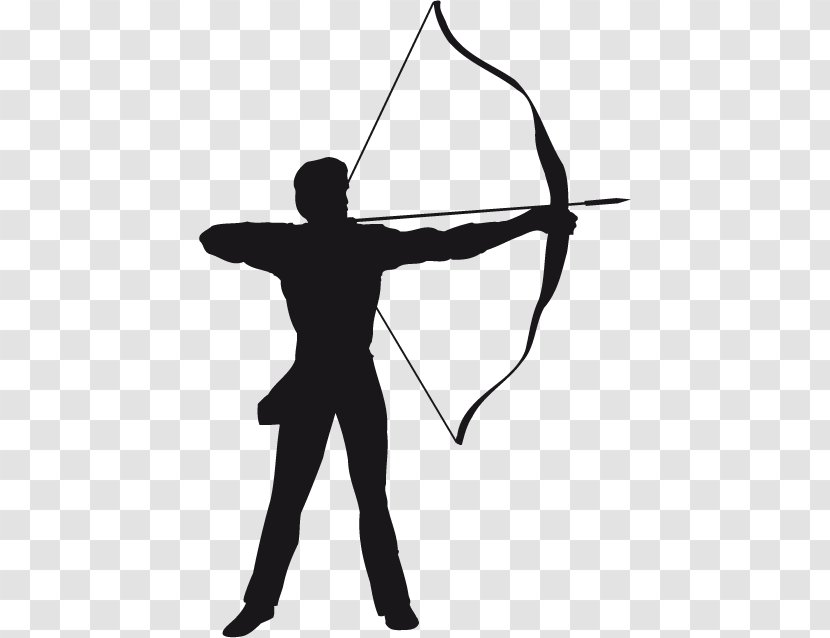 Archery Clip Art Bow And Arrow Bowhunting - Hand - Silhouette Transparent PNG