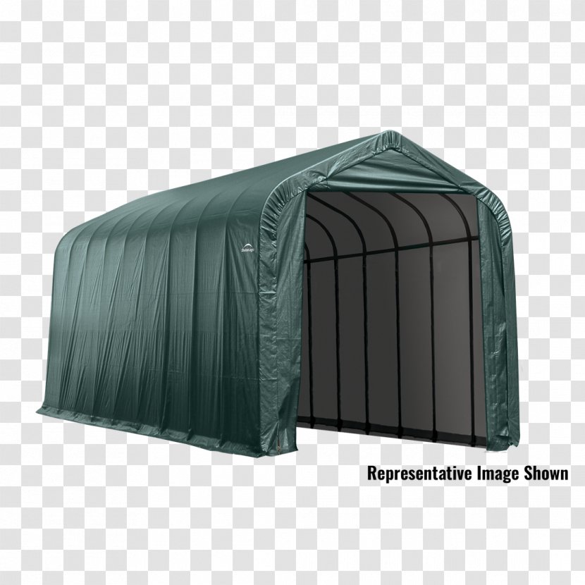 Garage Shed Car ShelterLogic AutoShelter Shelter Logic Peak Style - Back Garden - Green Shading Transparent PNG