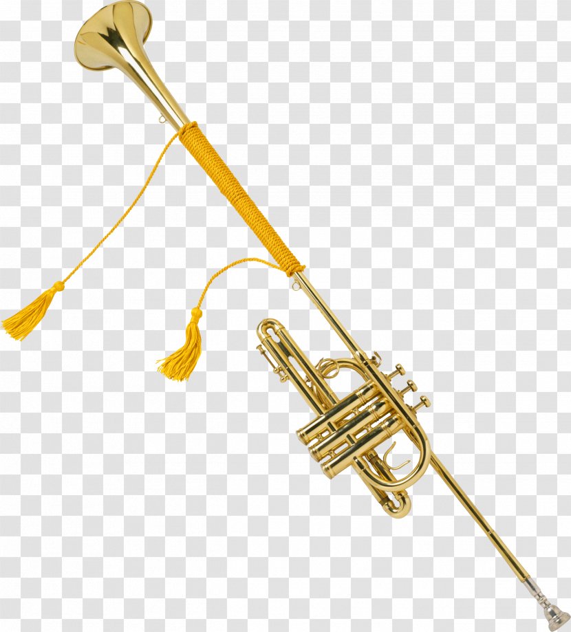 Trumpet Musical Instruments Key Trombone - Watercolor - Brass Transparent PNG