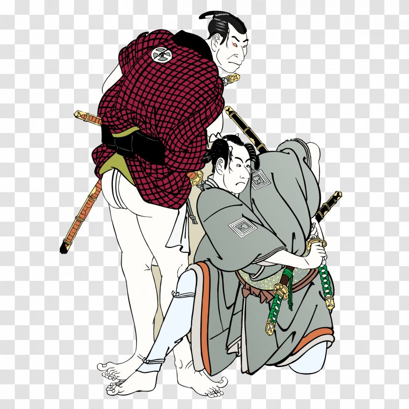 Ukiyo-e U014cta Memorial Museum Of Art Ichikawa Omezu014d As A Pilgrim And Yaozu014d Samurai Fine Arts - Fictional Character - Contest Warrior Transparent PNG