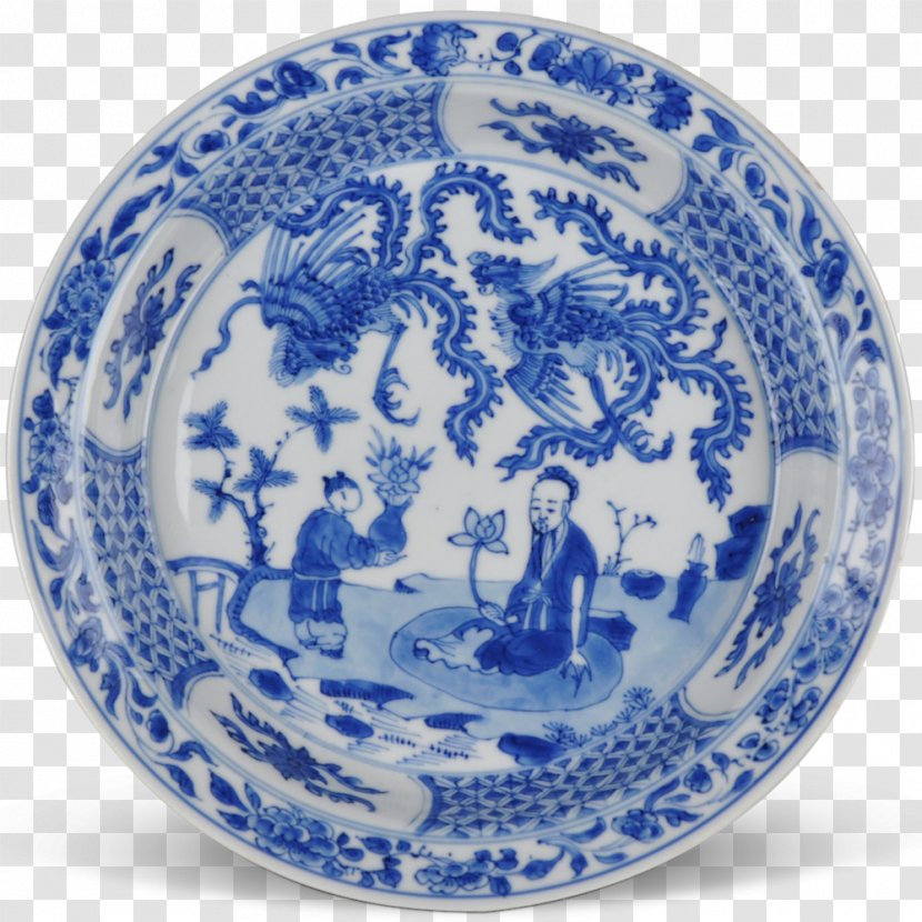 Plate Ceramic Blue And White Pottery Platter Cobalt - Porcelain Transparent PNG