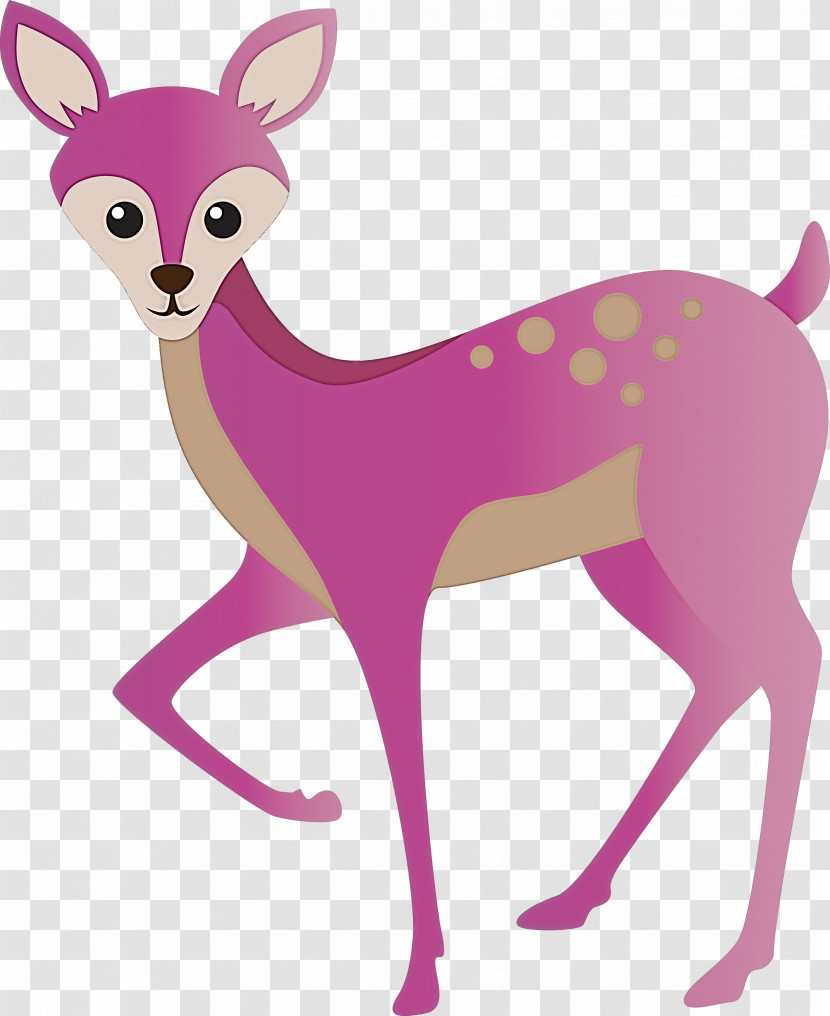 Pink Deer Wildlife Animal Figure Tail Transparent PNG