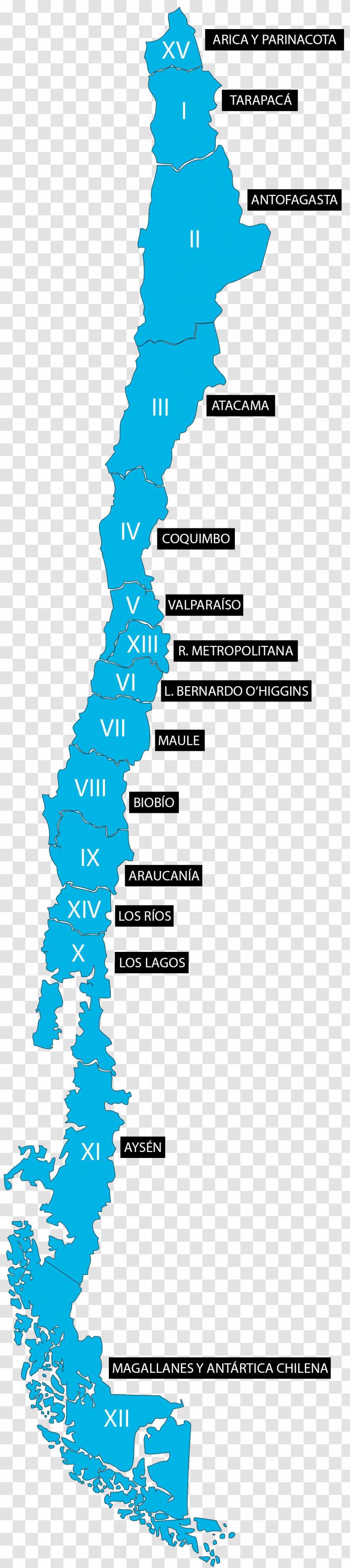 Regions Of Chile Ñuble Province Map Los Lagos Region - Organism Transparent PNG