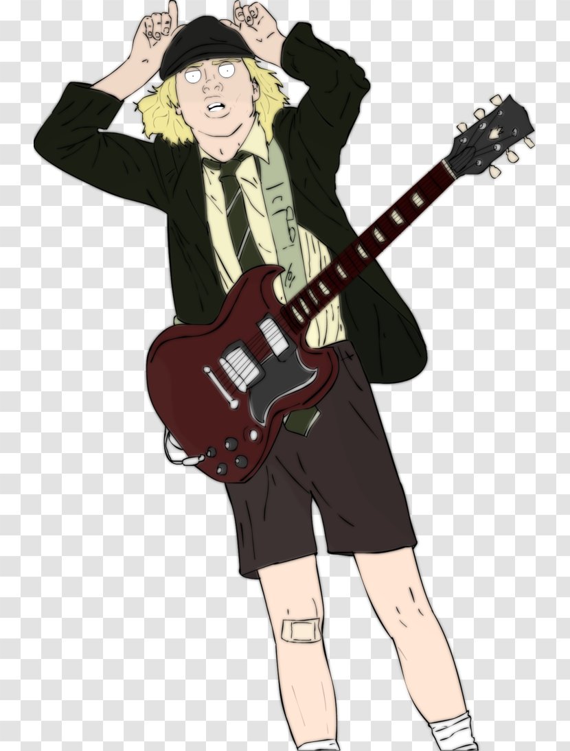 Cartoon AC/DC Comics Guitarist String Instruments - Acdc - Young Transparent PNG