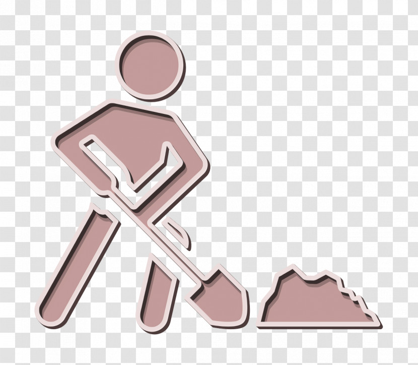 People Icon Worker With Shovel Icon Dig Icon Transparent PNG