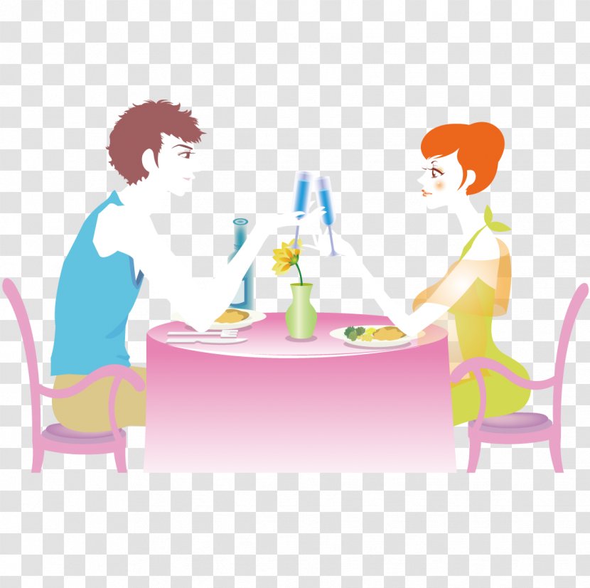 Illustration - Table - Dating Eat A Couple Transparent PNG