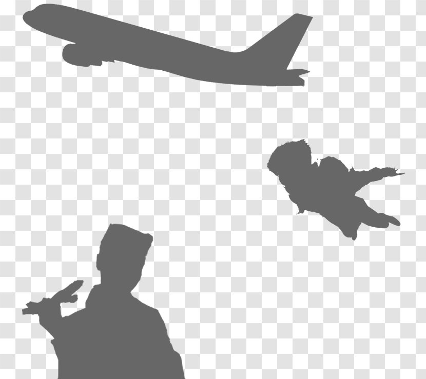 Airplane Line Silhouette Finger Angle - Sky Plc Transparent PNG