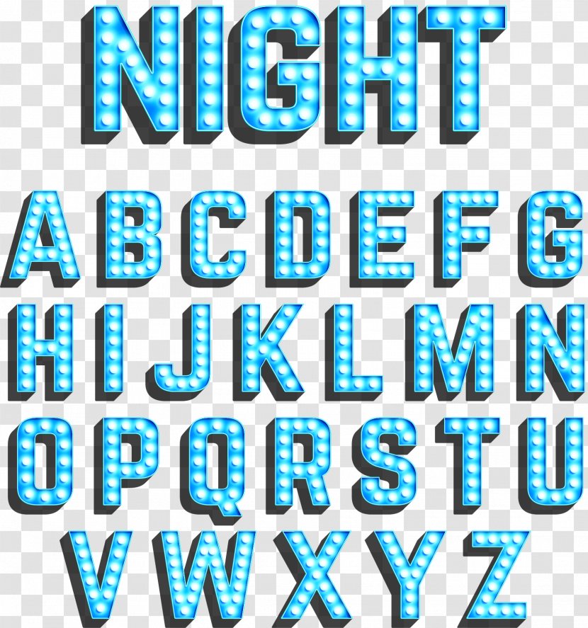 Neon Lighting Blue - Text - Luminous WordArt Transparent PNG