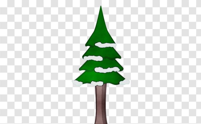 Watercolor Christmas Tree - Cartoon - Evergreen White Pine Transparent PNG