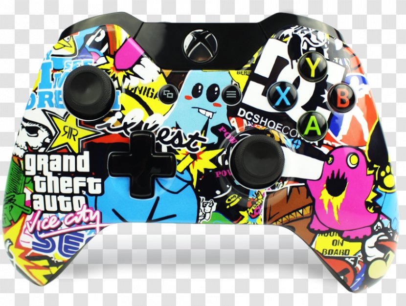 Xbox One Controller XBox Accessory Game Controllers Grand Theft Auto V - Sticker Bomb Transparent PNG