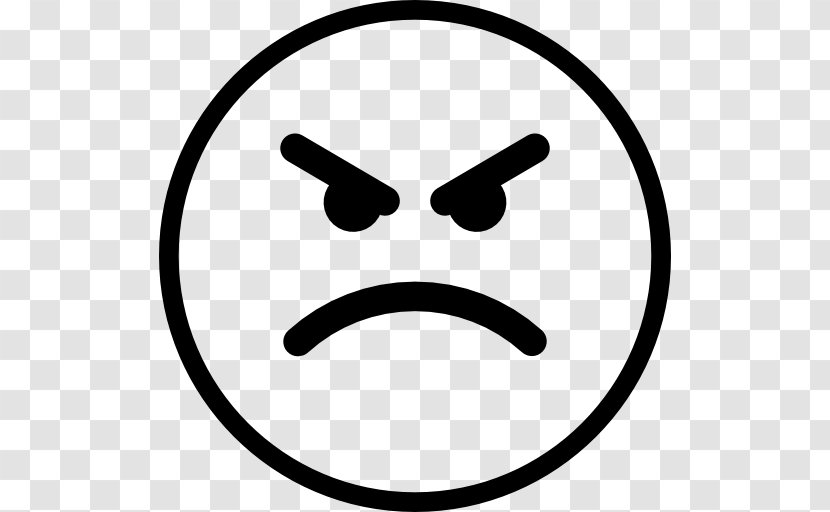 Smiley Emoticon Anger Management - Black And White Transparent PNG