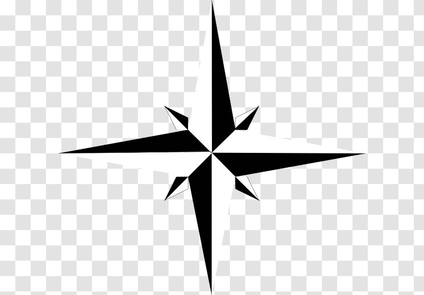 North Compass Rose Clip Art - Plant - Black And White Background Transparent PNG