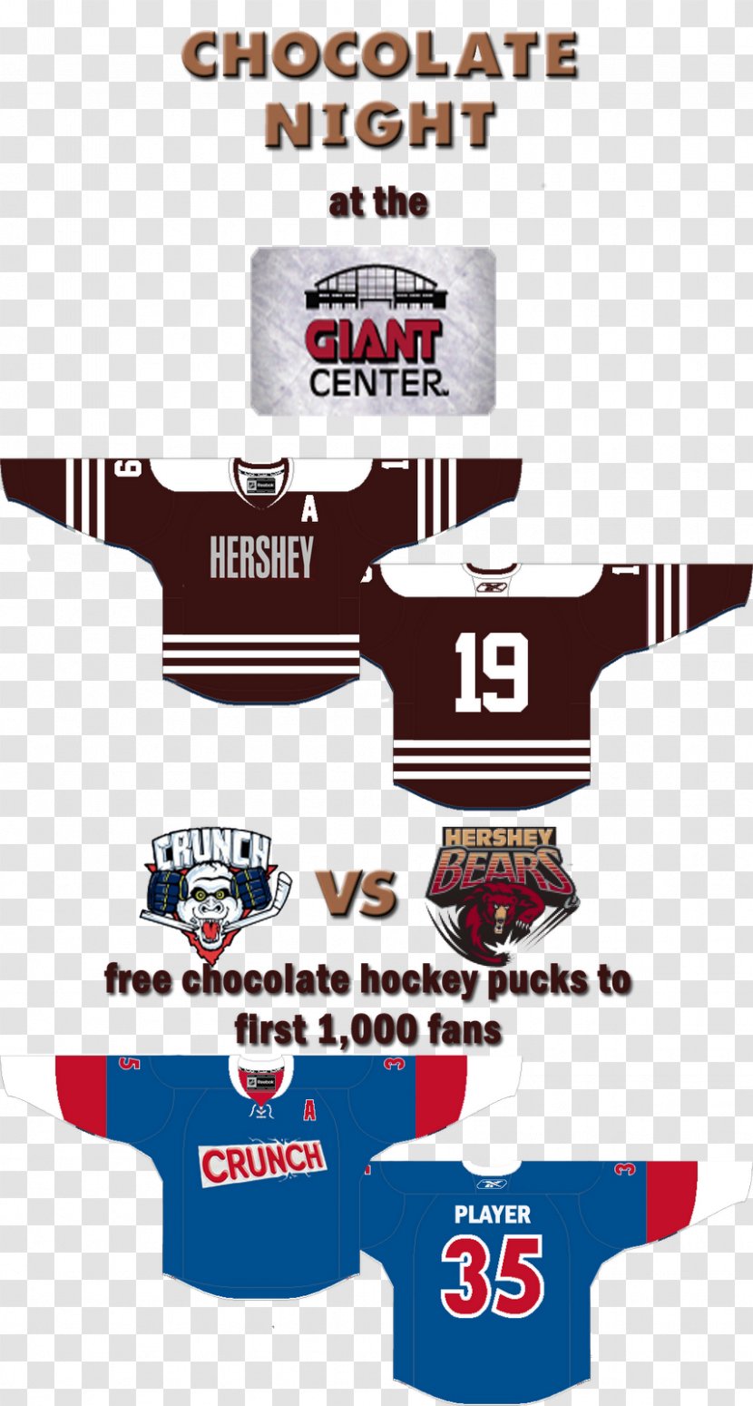 Hershey Bears Syracuse Crunch T-shirt Logo - T Shirt Transparent PNG