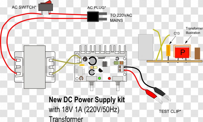 Electrical Cable Diagram Connector Network Wires & - Regulated Power Supply - Kits Transparent PNG