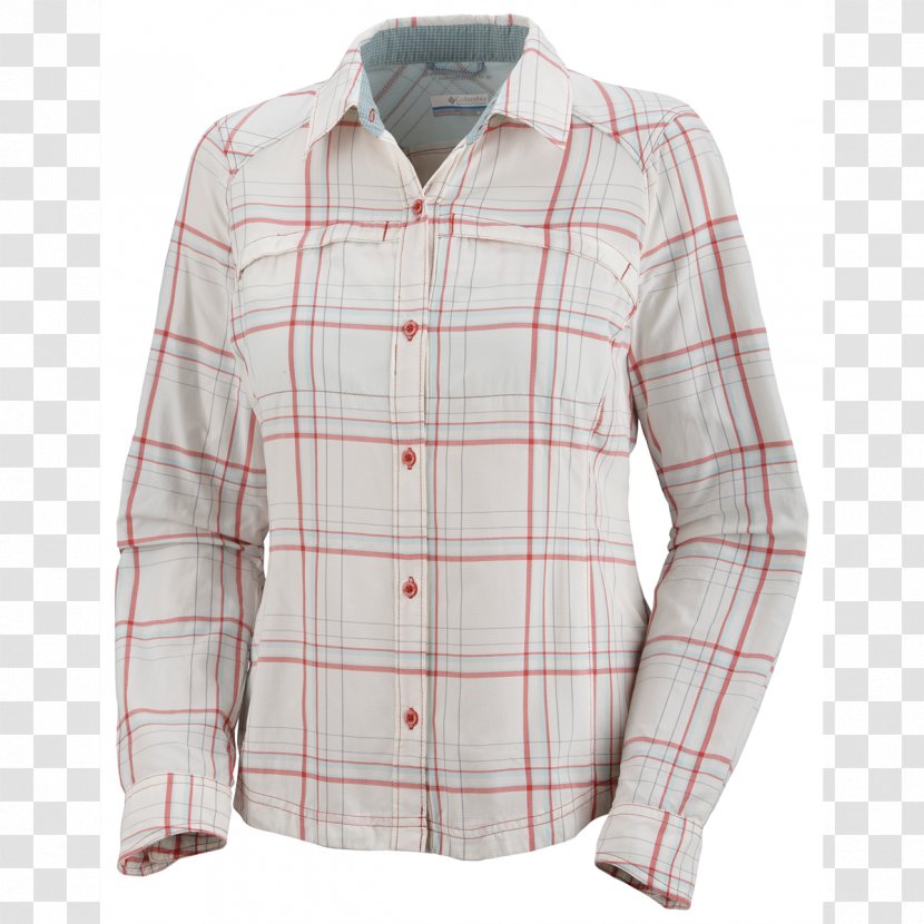 Sleeve Tartan Full Plaid Woman Shirt - Button Transparent PNG