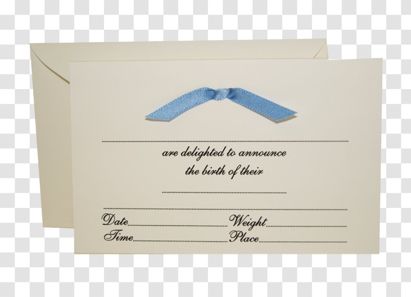 Paper Rectangle - Blue - Fancy Wedding Invitation With Bow Transparent PNG