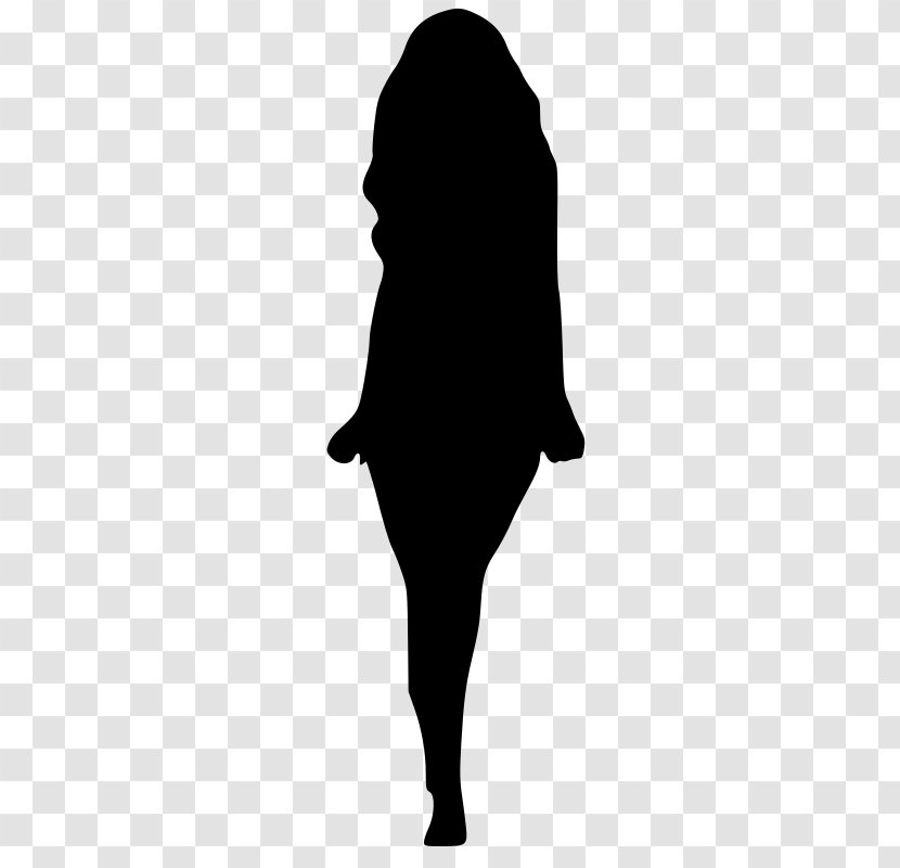 Silhouette Woman Clip Art - Black And White Transparent PNG