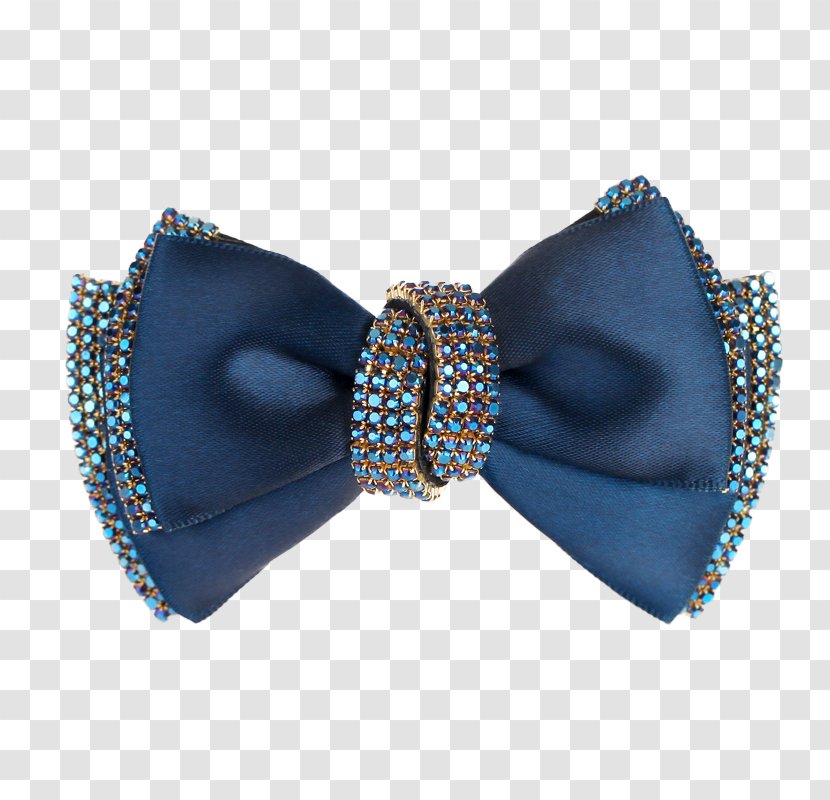 Bow Tie Blue Barrette Fashion Accessory - Headband - Diamond Hair Accessories Transparent PNG