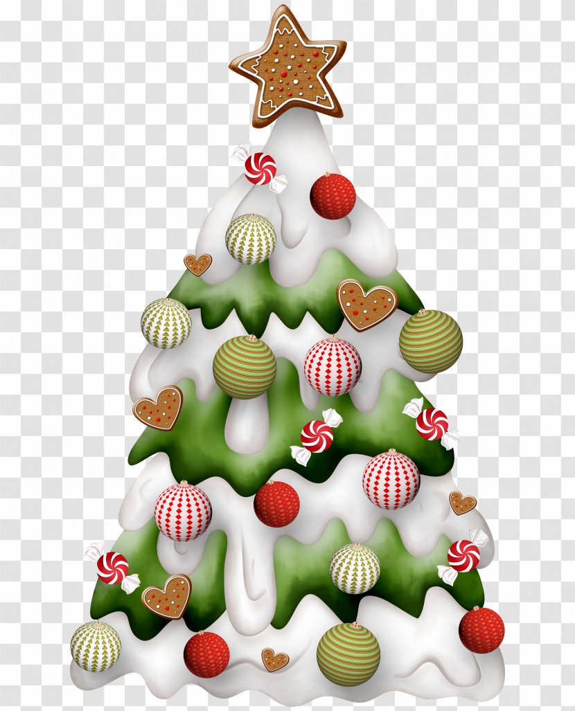 Cartoon Christmas Tree - Santa Claus - Food Transparent PNG