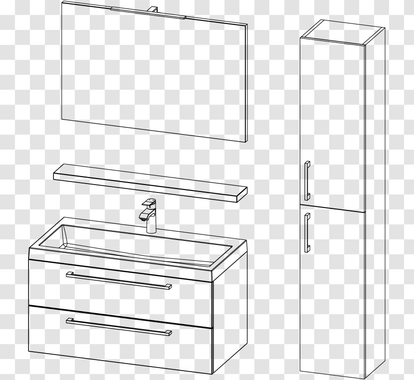 File Cabinets Drawer Bathroom - Black And White - Design Transparent PNG