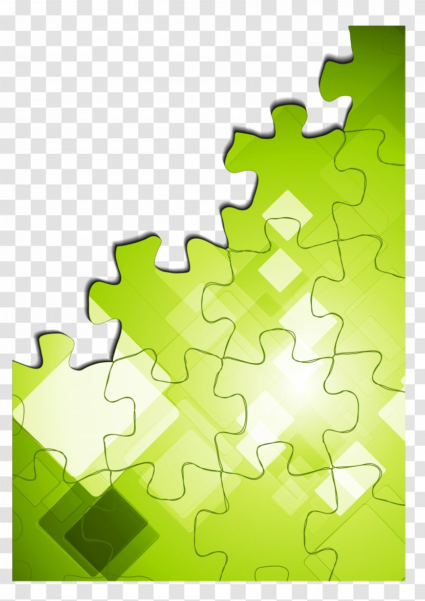 Jigsaw Puzzle Stock Photography - Frame - Vector Green Background Transparent PNG