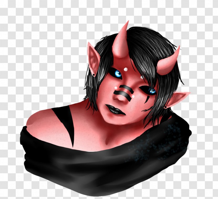Demon Mouth Brown Hair Black Illustration - Mythical Creature - Cr 80 Monster Transparent PNG