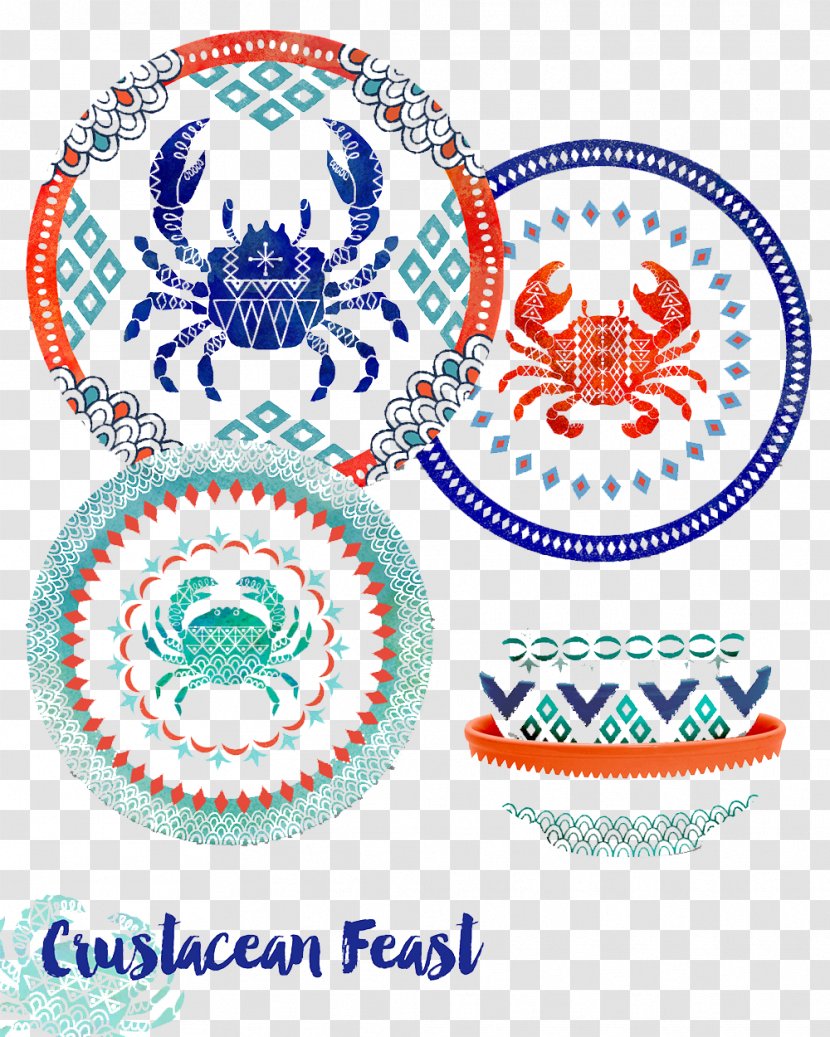 Crab Designer Creativity - Creative Hand-painted Pattern Transparent PNG