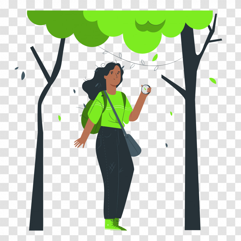 Cartoon Leaf Green Clothing Tree Transparent PNG