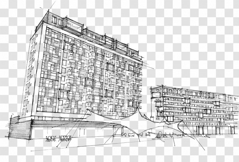 Architecture Facade Urban Design Sketch - Area Transparent PNG