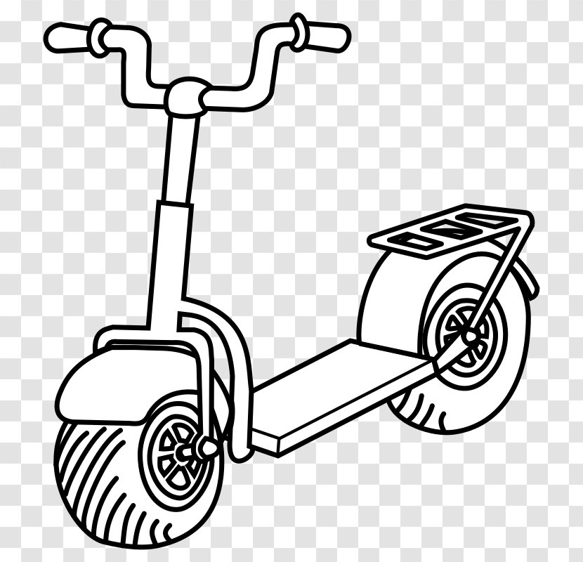 Kick Scooter Moped Clip Art - Line Transparent PNG