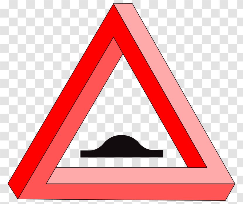 Paradox Humour Penrose Triangle Clip Art - Hump Bridge Sign Transparent PNG