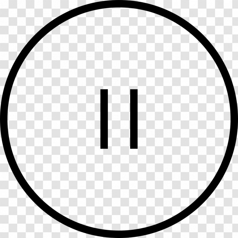 Line Art Circle Symbol Clip - Pause Button Transparent PNG