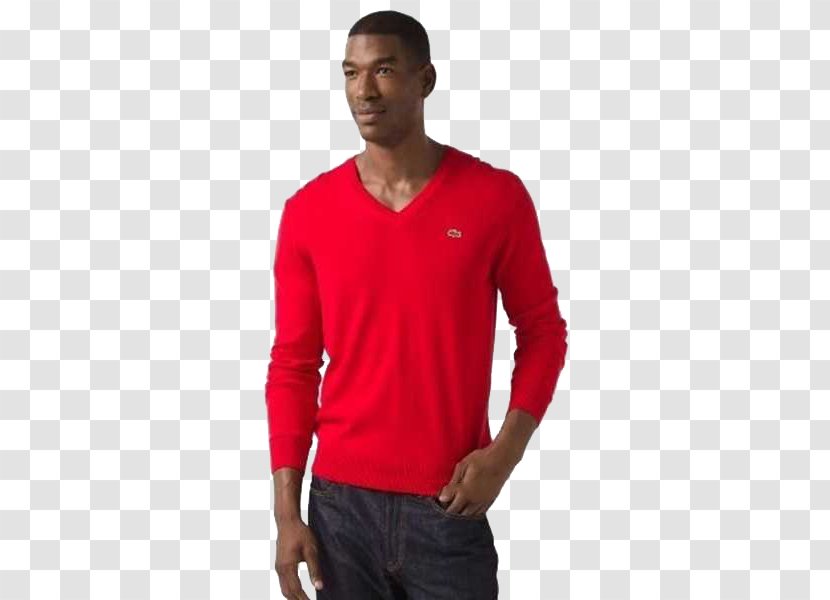 T-shirt Sweater Lacoste Clothing Jacket - Red Transparent PNG
