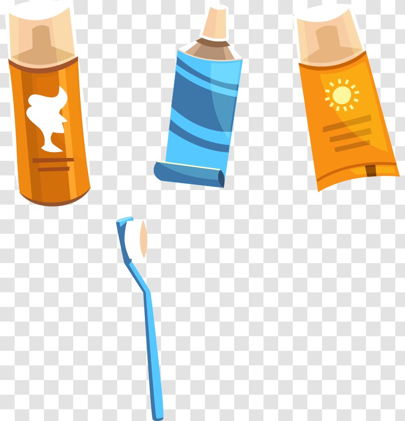 Toothbrush Icon - Orange - Vector Elements Transparent PNG