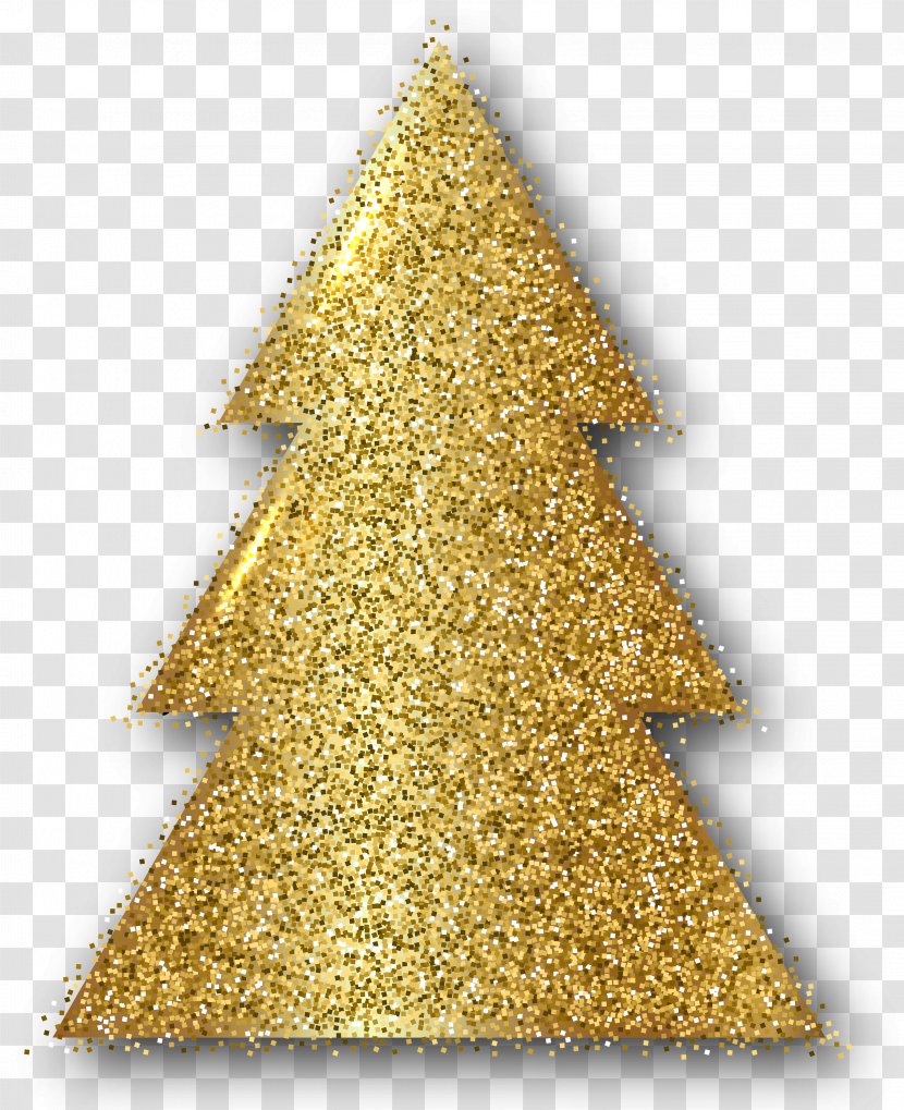 Christmas Ornament Tree Gold Clip Art - Glitter Transparent PNG
