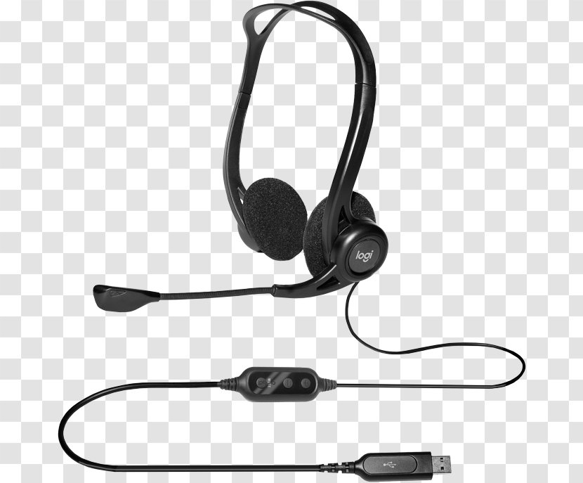 Microphone Headphones Logitech Digital Audio USB - Headset Transparent PNG