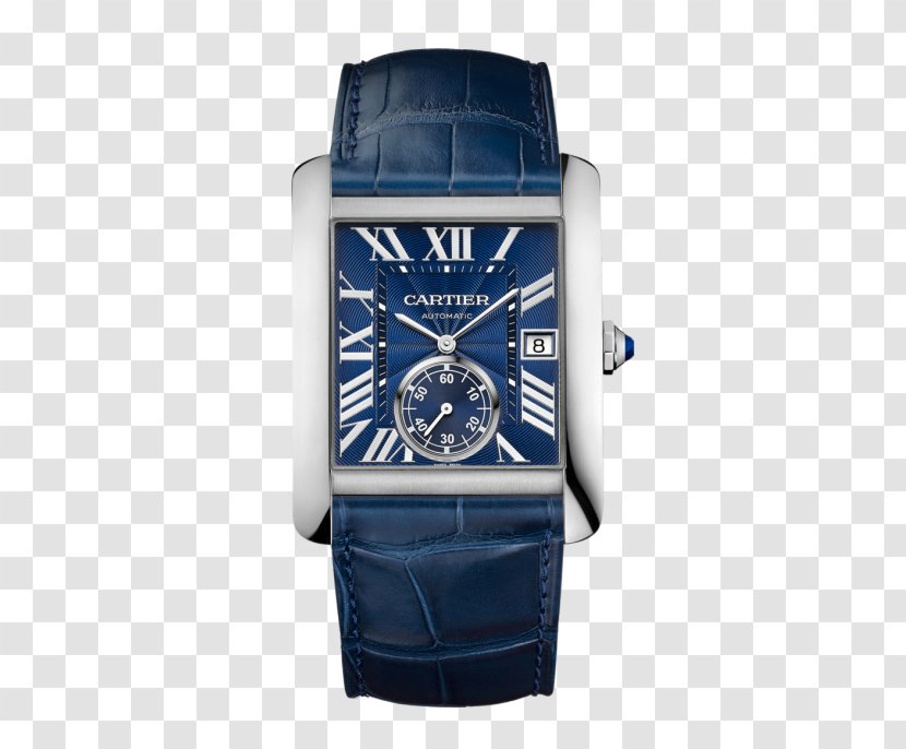 Cartier Tank Watch Jewellery Movement - Chronograph - Blue Watches Men's Transparent PNG