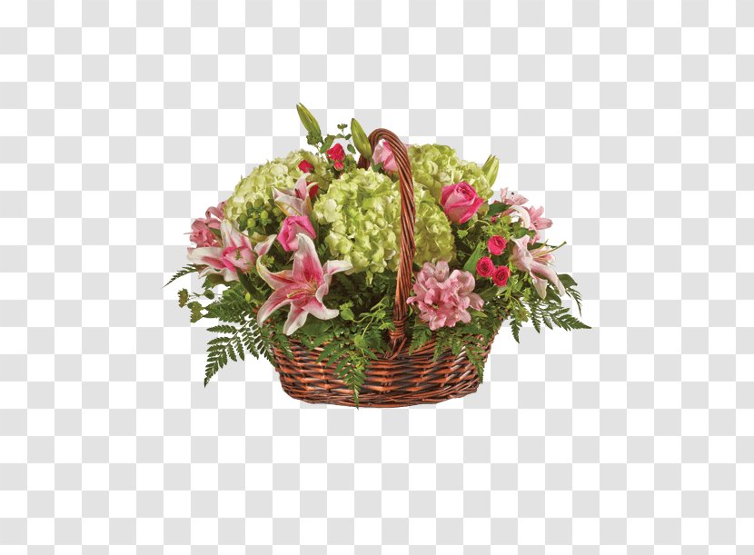 Floral Design Food Gift Baskets Cut Flowers - Artificial Flower Transparent PNG