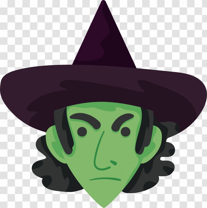 Boszorkxe1ny Witchcraft Halloween Clip Art - Green Witch Avatar Transparent PNG