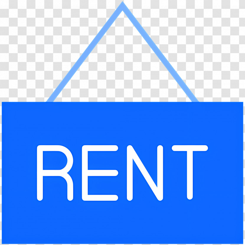 Rent Sign - Blue Rent Sign Hanging Transparent PNG