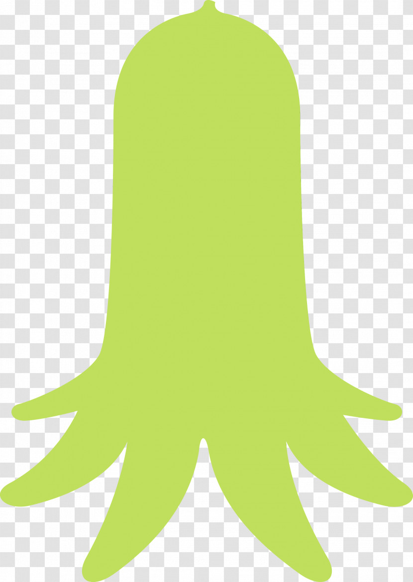 Cartoon Leaf Green Tree Line Transparent PNG