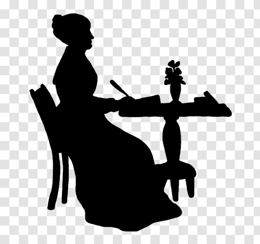 Victorian Era Silhouette Woman Clip Art - Royaltyfree - Jane Pen Transparent PNG