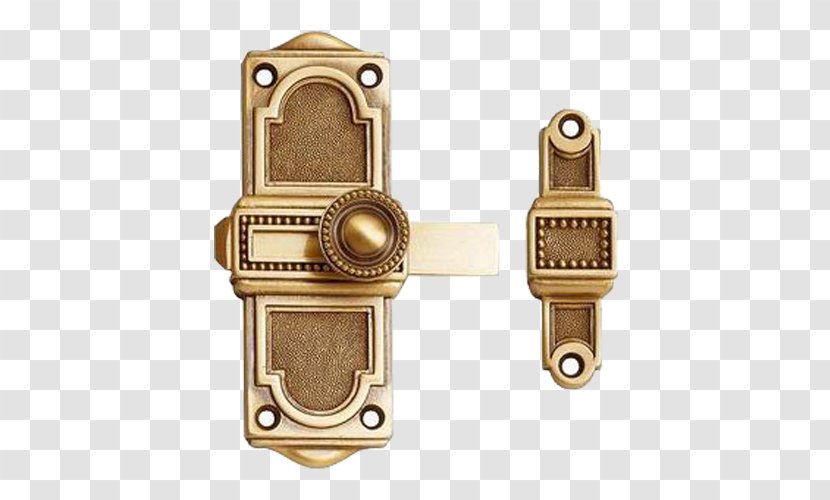 Brass Lock Latch Door Handle - Stops Transparent PNG