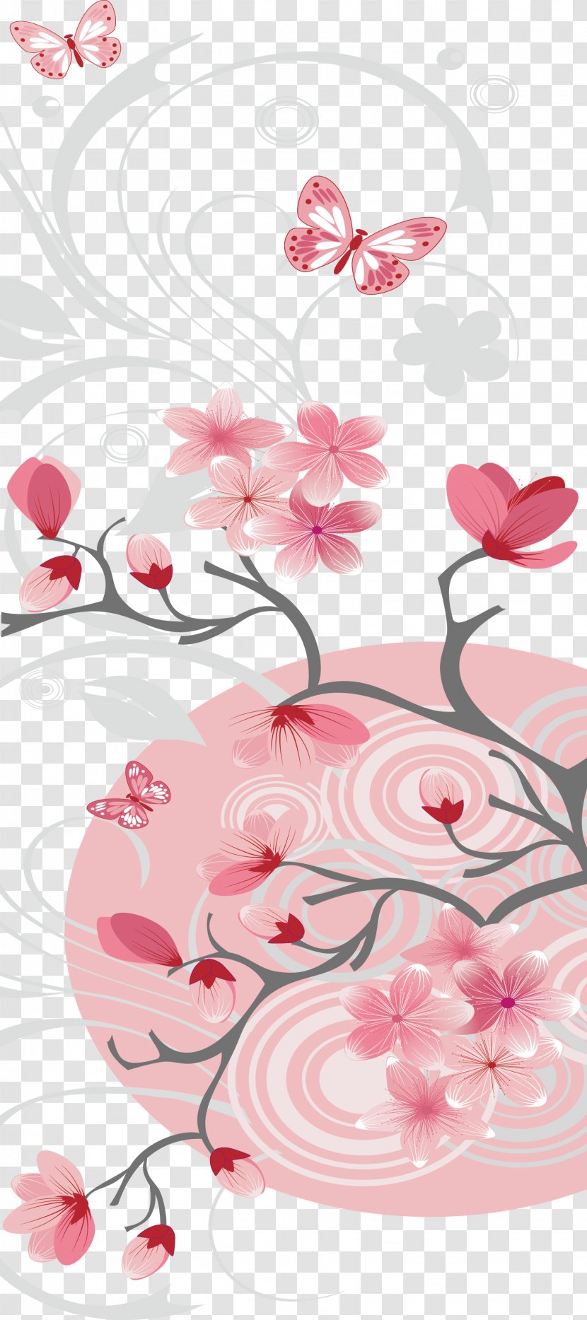 Paper Cherry Blossom Drawing - Hand-painted Elegant Blossoms Transparent PNG