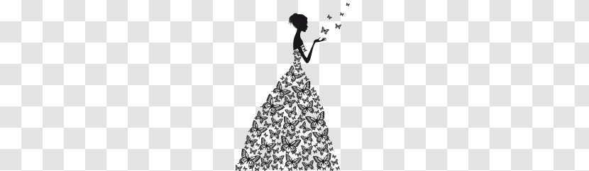Wedding Dress Drawing Clip Art - Monochrome - Cartoon Women Transparent PNG