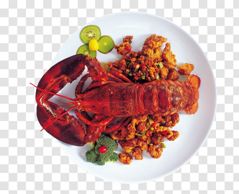 Lobster Seafood Crayfish As Food Palinurus Elephas - Dish - Stock Image Transparent PNG