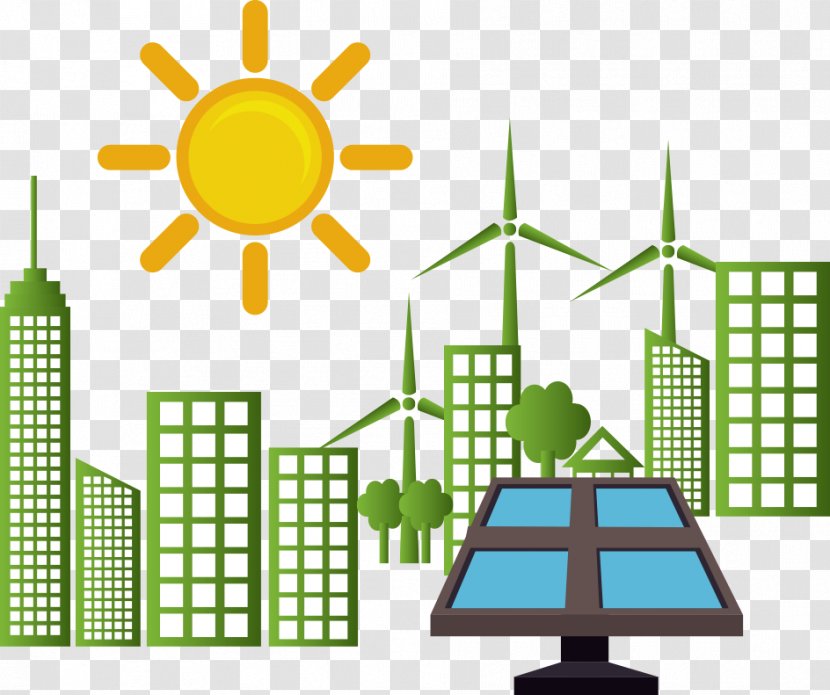 Green Building Renewable Energy Solar - Sustainability - Vector Buildings Transparent PNG
